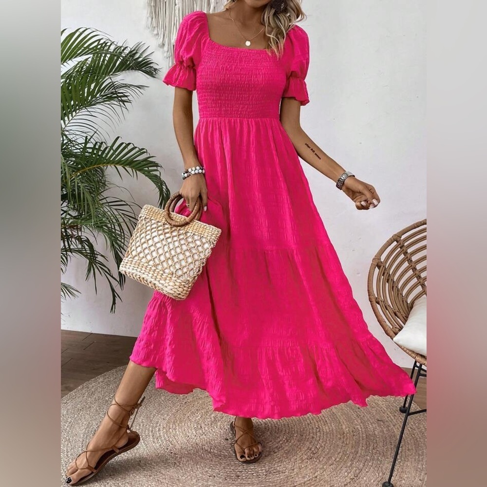 Raffle Long dress pink spring summer fashion style - Picture 5 of 6
